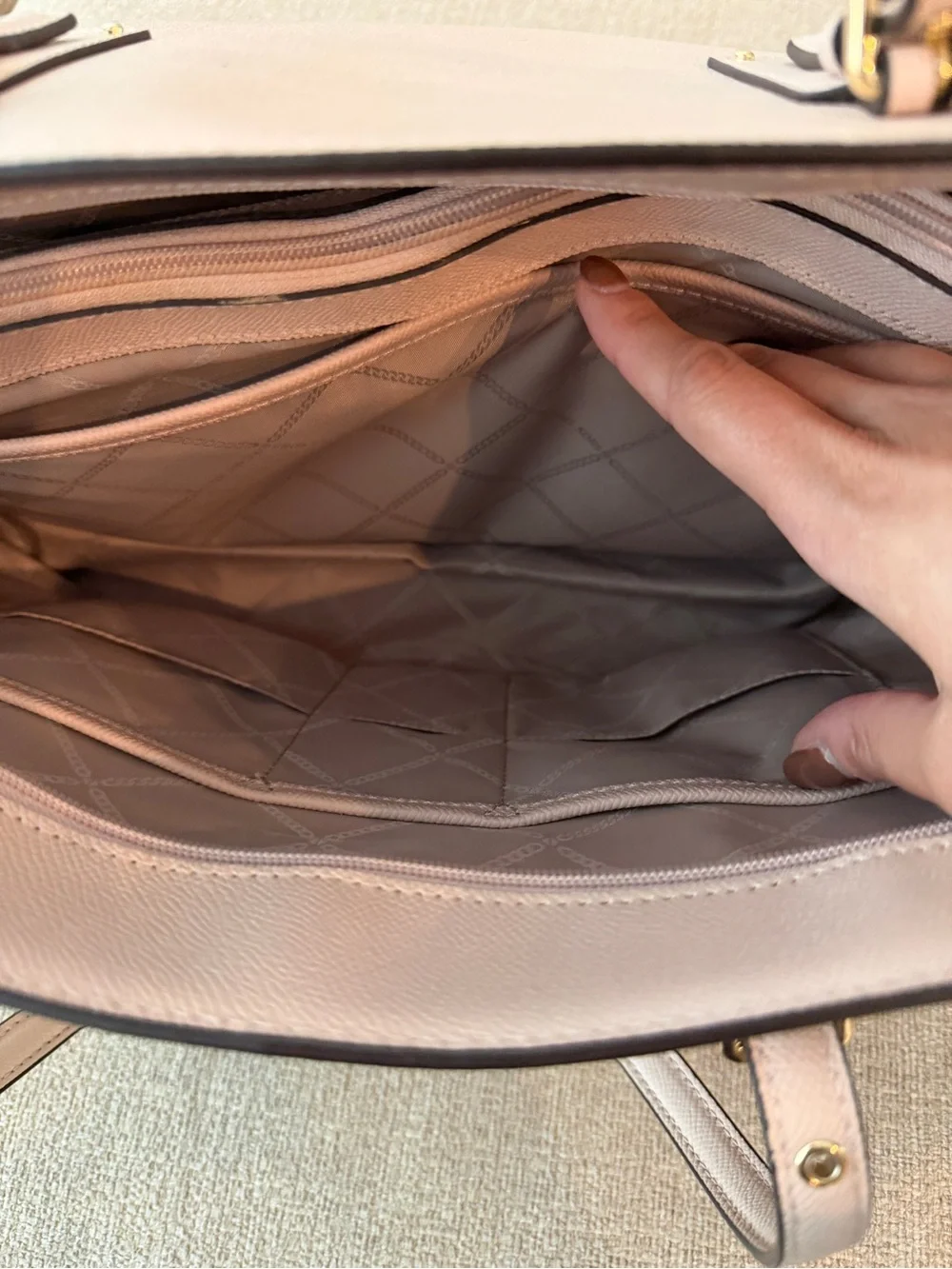 Michael Kors Blush Saffiano Leather Tote with Gold Accents